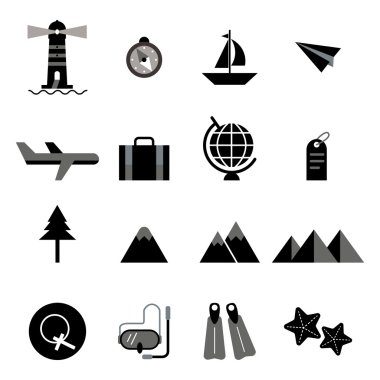 seyahat simgeleri ayarlandı