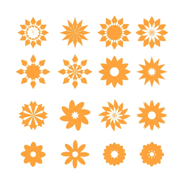 Set of flower icons — Stock Vector