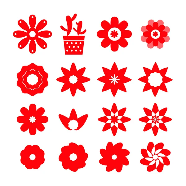 Set van bloemenpictogrammen — Stockvector