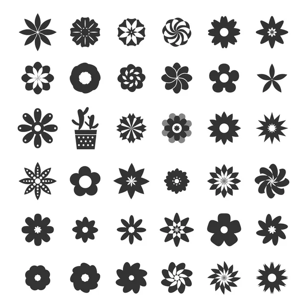 Conjunto de iconos de flores — Archivo Imágenes Vectoriales