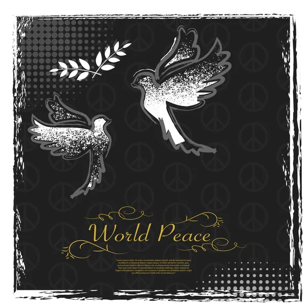 Uluslararası Barış günü grunge poster — Stok Vektör