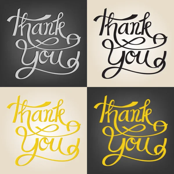 THANK YOU hand lettering calligraphy — Stock Vector