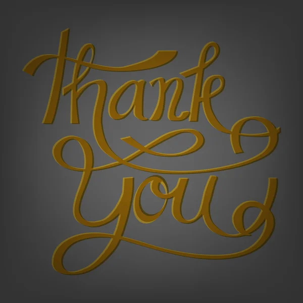 THANK YOU hand lettering calligraphy — Stock Vector