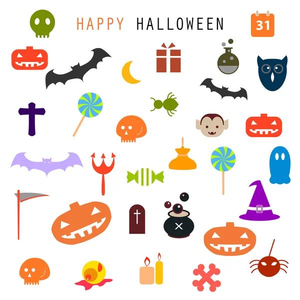 Halloween pictogrammen instellen — Stockvector
