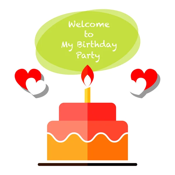 Birthday card flat icon — Stock Vector