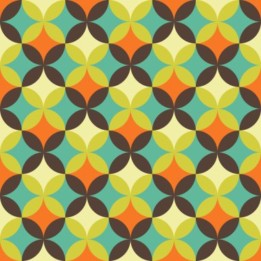 retro soyut geometrik desen