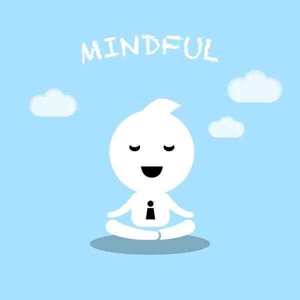 Meditasi praktek pengusaha - Stok Vektor