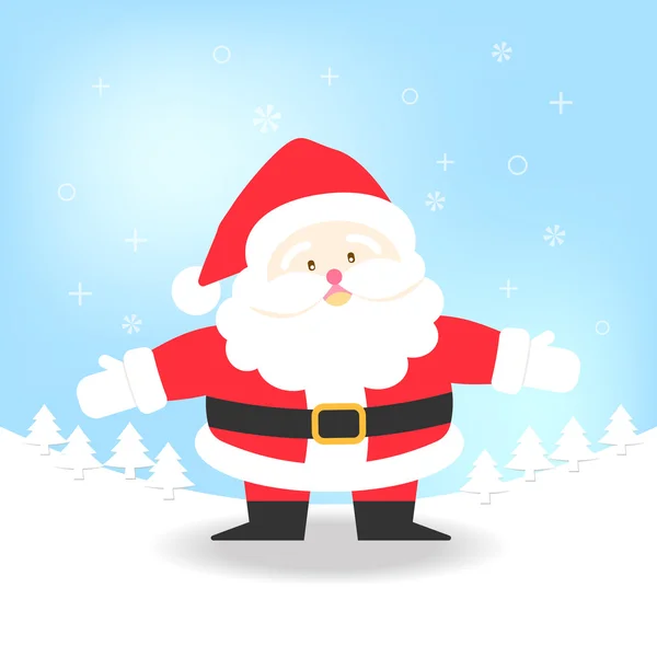 Santa Claus sobre fondo azul — Vector de stock