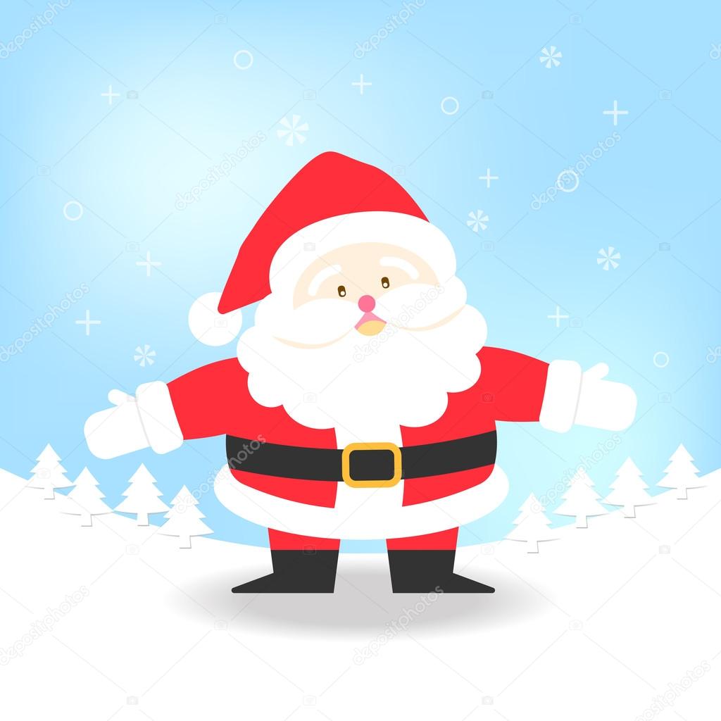 Santa Claus on blue background Stock Illustration by ©atthameeni #84967240