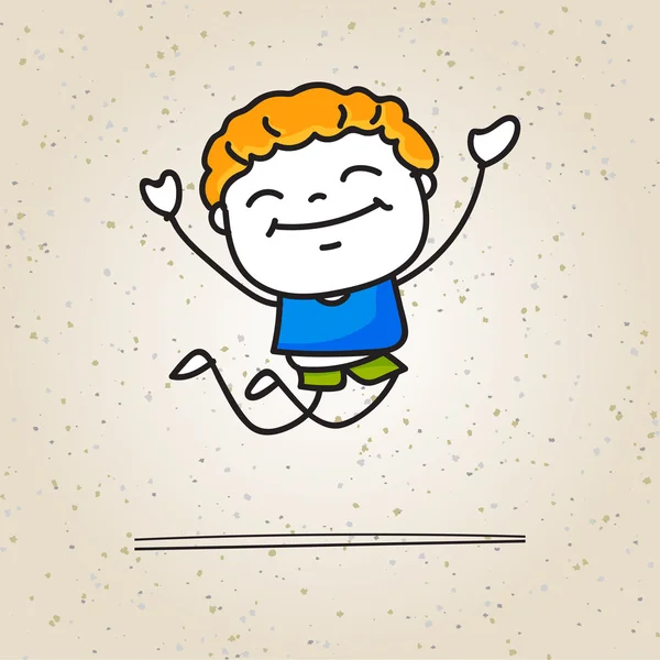 Lycklig pojke ritning tecknad figur Royaltyfria Stockvektorer