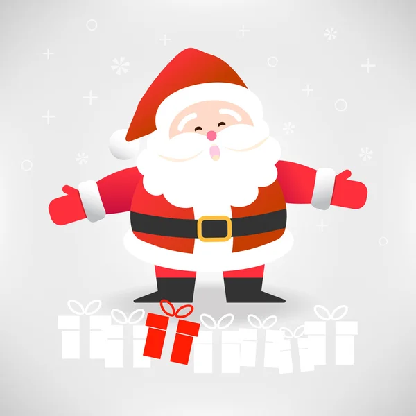 Feliz Papá Noel con cajas de regalo — Vector de stock