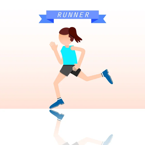Mujer corriendo estilo de vida saludable — Archivo Imágenes Vectoriales