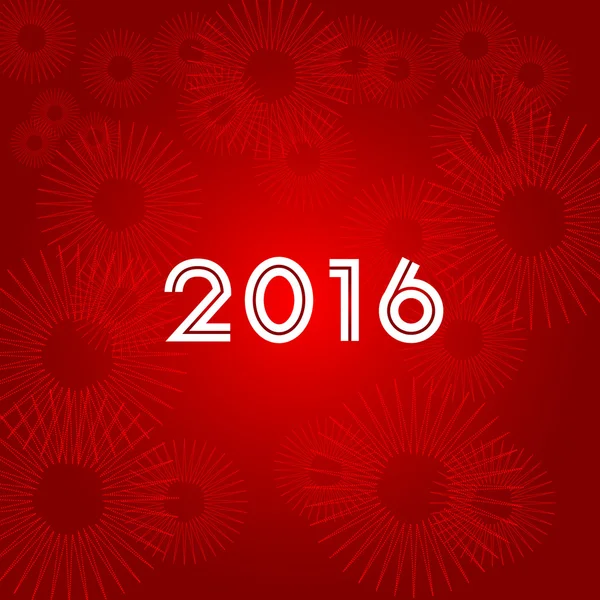 快乐新的一年 2016 红色背景 — 图库矢量图片