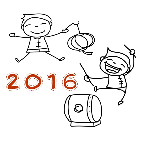 Postać z kreskówki Chiński Nowy rok — Wektor stockowy
