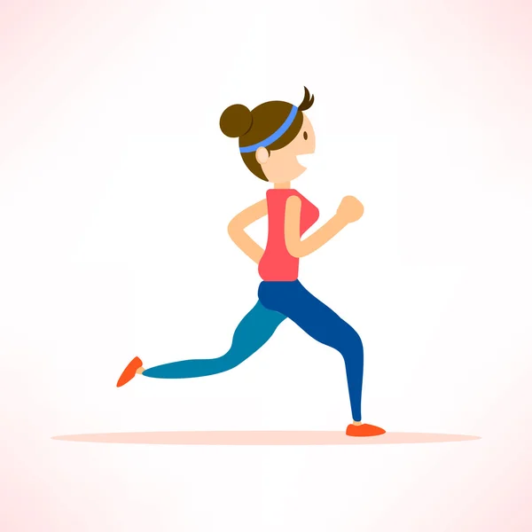 Mujer corriendo, trotando, maratón sport — Archivo Imágenes Vectoriales