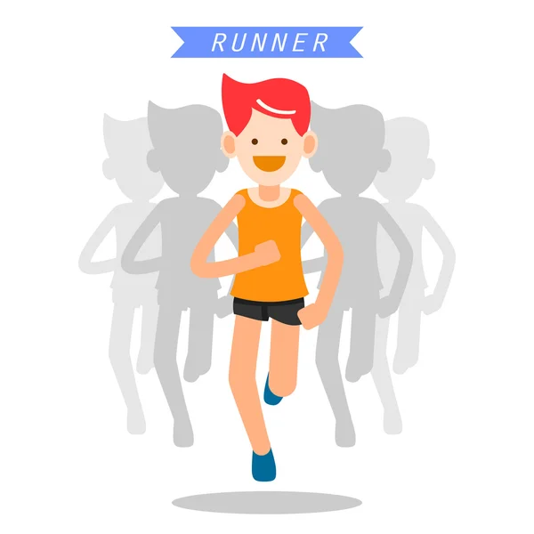 Correr hombre estilo de vida saludable — Archivo Imágenes Vectoriales
