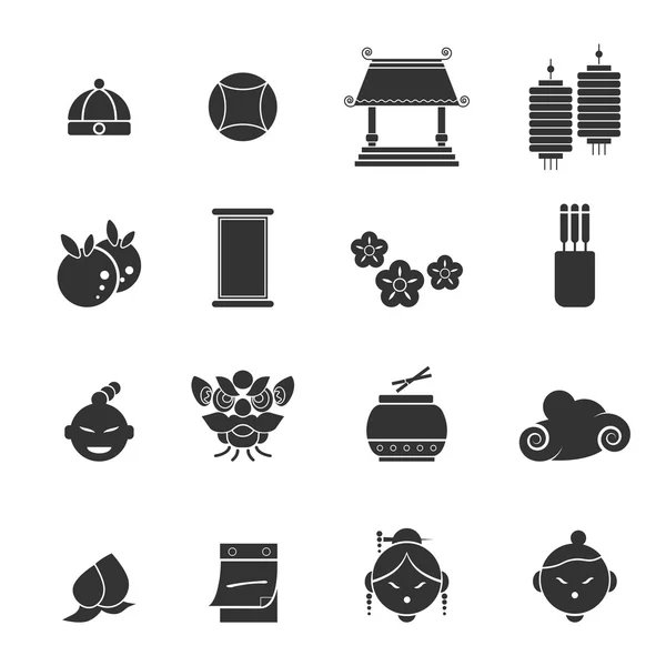 De ontwerpset van de pictogrammen van het Chinees Nieuwjaar — Stockvector