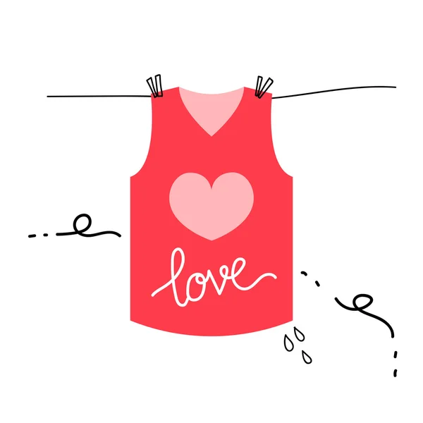 Illustration chemise d'amour pour la Saint Valentin — Image vectorielle