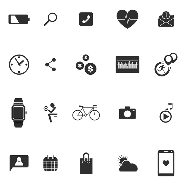 Smart watch wearable technology icons set — Stock Vector
