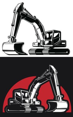 Siluet Kazıcı Kazıcı Backhoe Kazıcı İnşaat Küreği