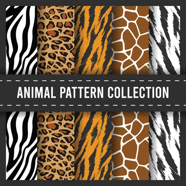 Seamless Pattern Ιστορικό Αφρικανικό Ζώο Εκτύπωση Zebra Tiger Leopard Καμηλοπάρδαλη Royalty Free Διανύσματα Αρχείου