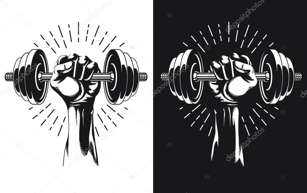 Silhouette Hand Workout Adjustable Weight Dumbbells
