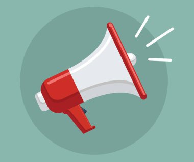 Düz tasarım tarzı megafon kornosu hoparlörü.