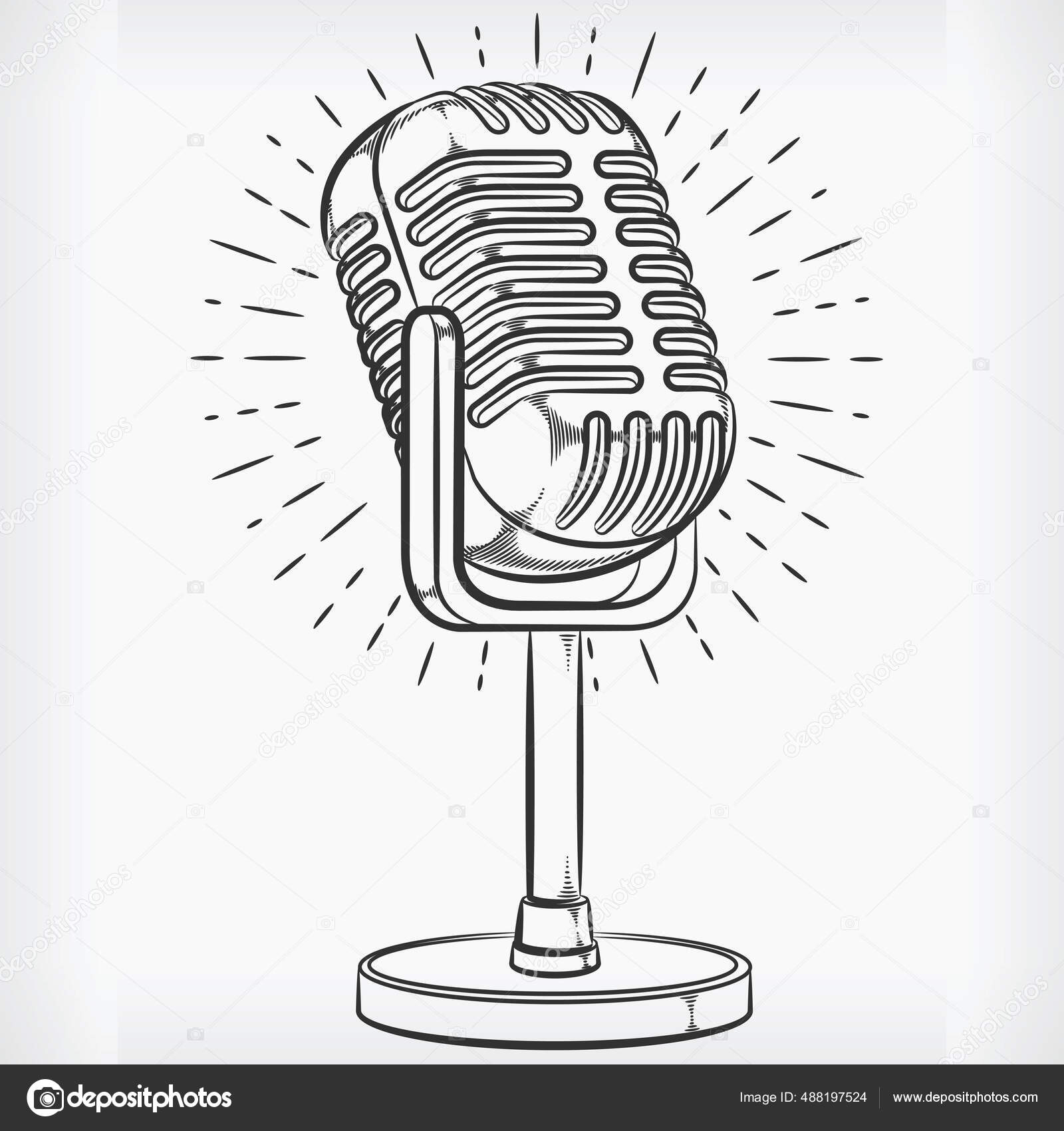 Doodle Podcasting Mikrofon Handzeichnung Skizze Aufnahme Mikrofon Vektor  Stock-Vektorbild von ©BluezAce 488197524, image size:1600x1700