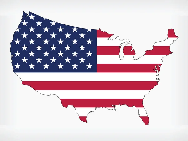 アメリカ地図 アメリカ国旗ベクトルインフォグラフィック要素 — ストックベクタ