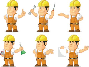 güçlü inşaat işçisi maskot 2