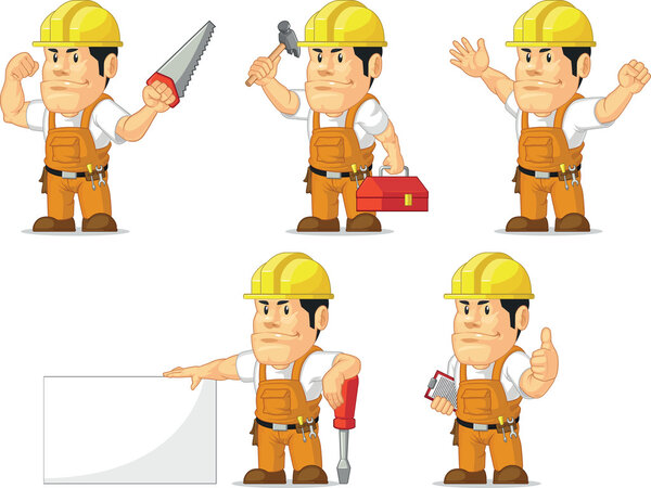 Strong Construction Worker Mascot