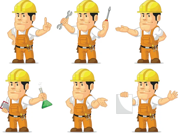 Strong Construction Worker Mascot 2 — Stock Vector