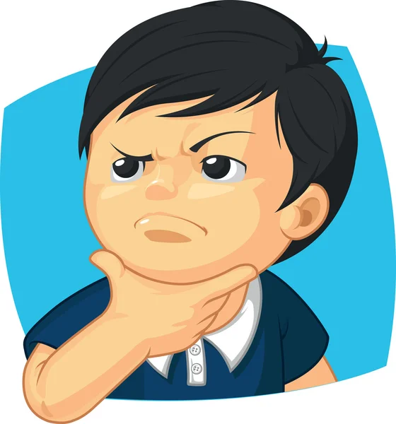 Expression - Boy Thinking — Stock Vector