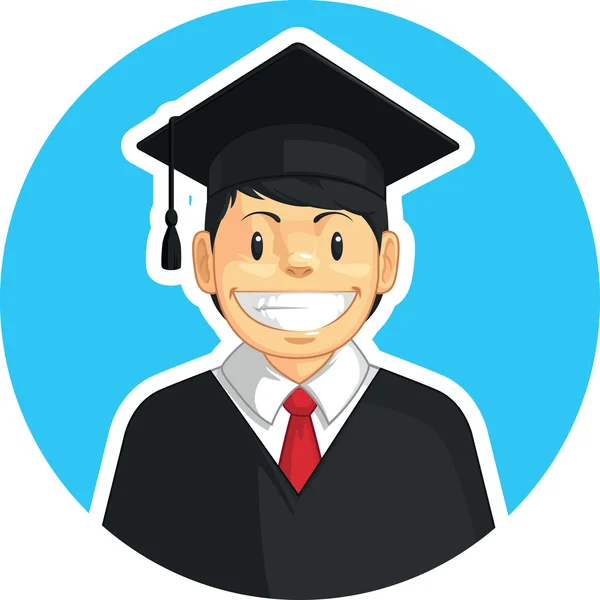 Graduación de la escuela-universidad - Niño — Vector de stock