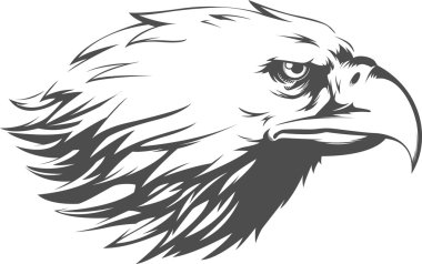 Kartal kafasını vektör - yan görünümü siluet