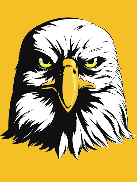 Eagle hoofd Vector - vooraanzicht Cartoon — Stockvector