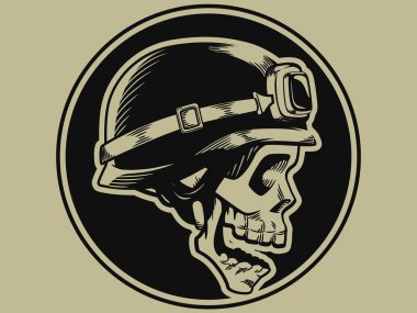 Retro Motorbike Skull Biker Badge clipart