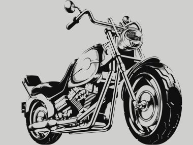 Vintage Motorcycle Vector Silhouette clipart
