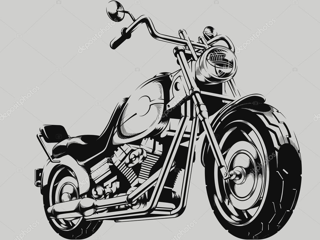 Download Vintage Motorcycle Vector Silhouette — Stock Vector ...