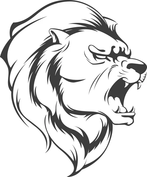 Lion Roaring Vector silhouet — Stockvector