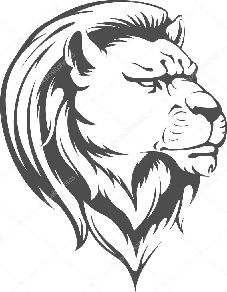 Download Heraldic Lion Head Vector Silhouette — Stock Vector ...