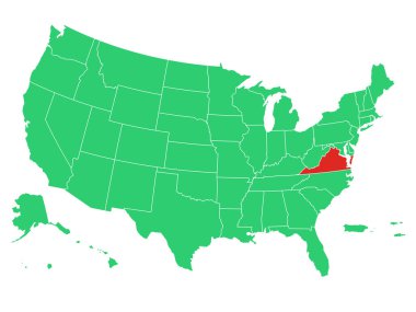 ABD Haritası Virginia Solid 'i Vurguladı