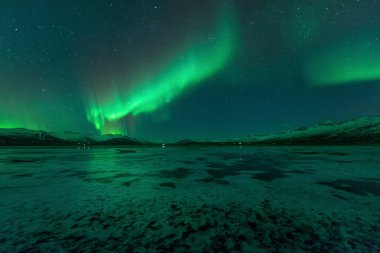 Aurora borealis, northern lights clipart