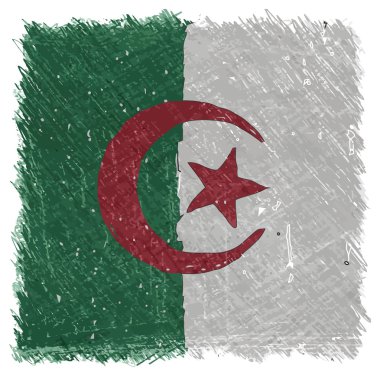 Cezayir, el yapımı, kare şekli bayrağı