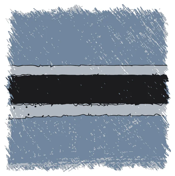 Σημαία της Μποτσουάνα, χειροποίητα, τετράγωνου σχήματος — Διανυσματικό Αρχείο