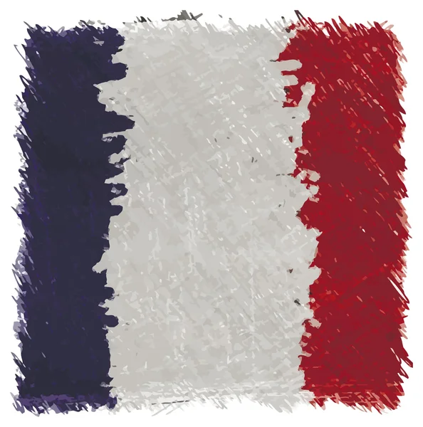 フランス、手作り、正方形の旗 — ストックベクタ