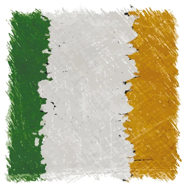 Vlag van Ierland, handgemaakte, vierkante vorm — Stockvector