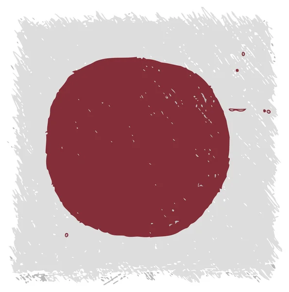 Флаг Японии, ручной работы, квадратная форма — стоковый вектор