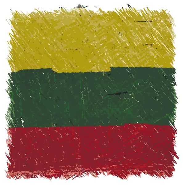 Флаг Литвы, ручной работы, квадратная форма — стоковый вектор