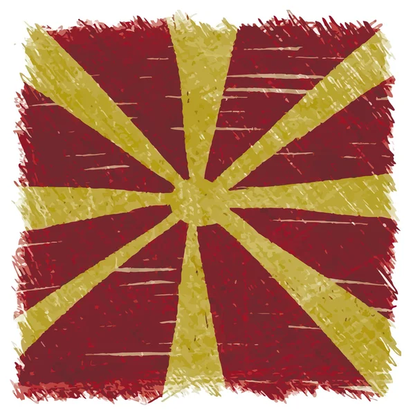 Flag of Macedonia, handmade, square shape — Stock Vector